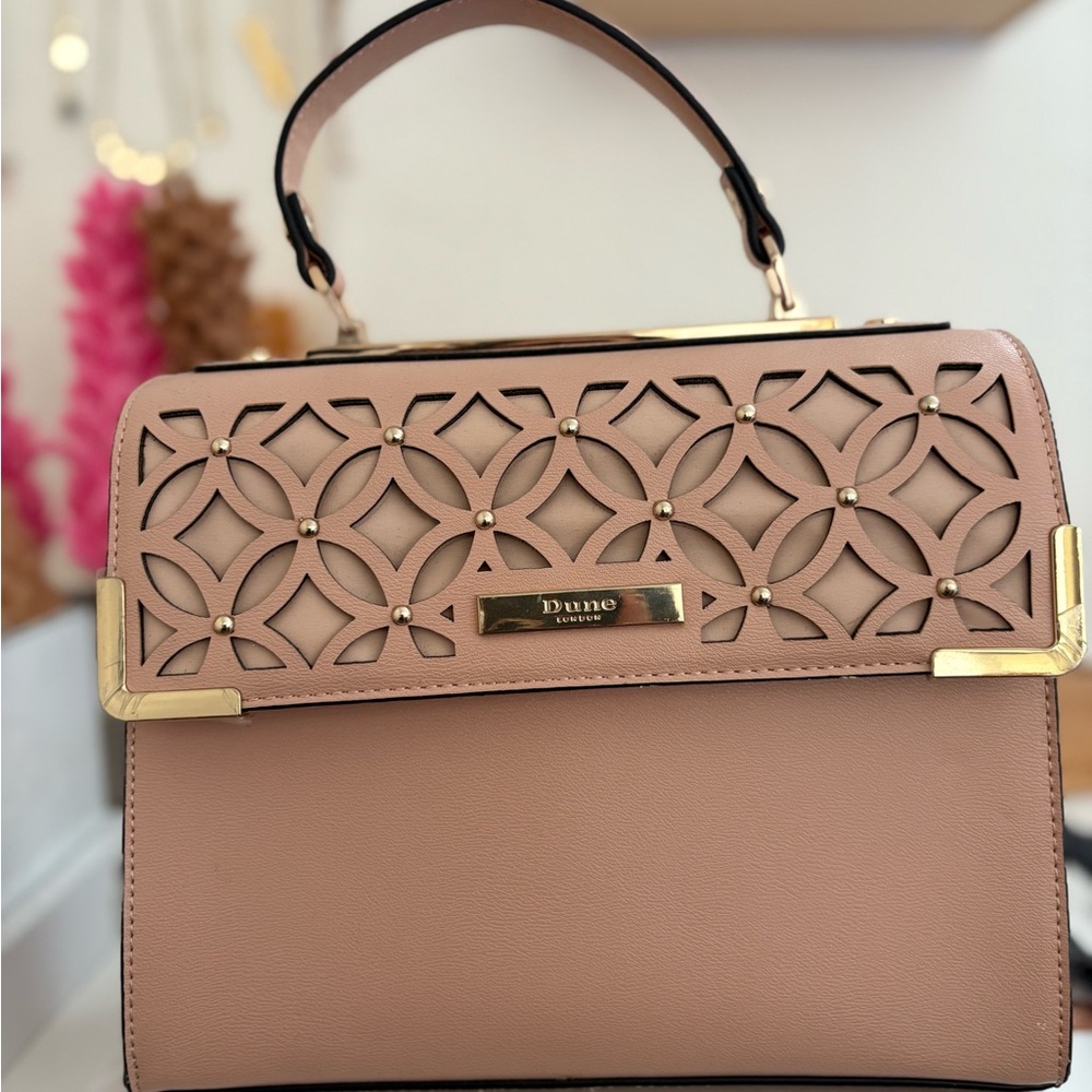 Dune London Blush Satchel with Gold Details